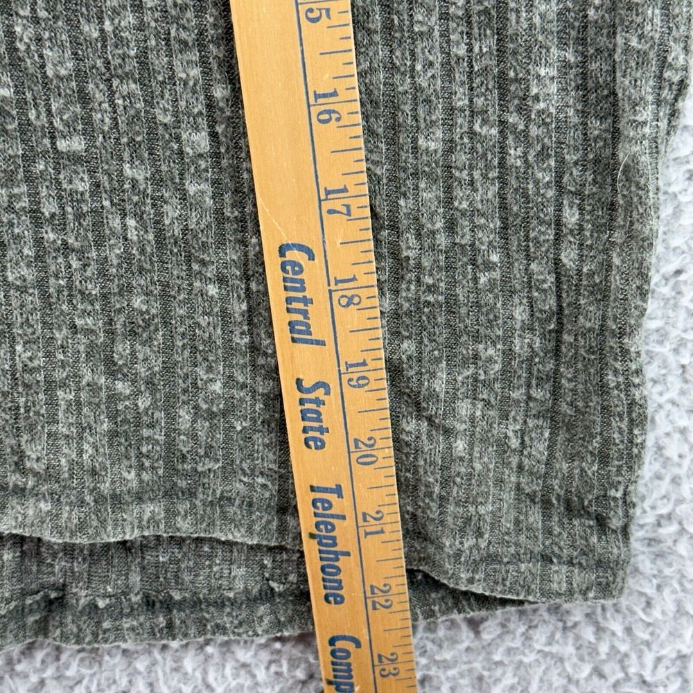 American Eagle Womens M Soft & Sexy Plush Green Ribbed Hooded Snap Sweatshirt - Picture 5 of 8